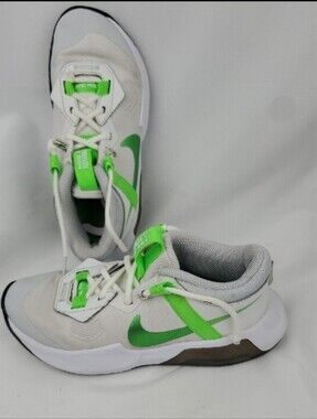 Nike Kids White and Neon Green Low-Top Sneakers
